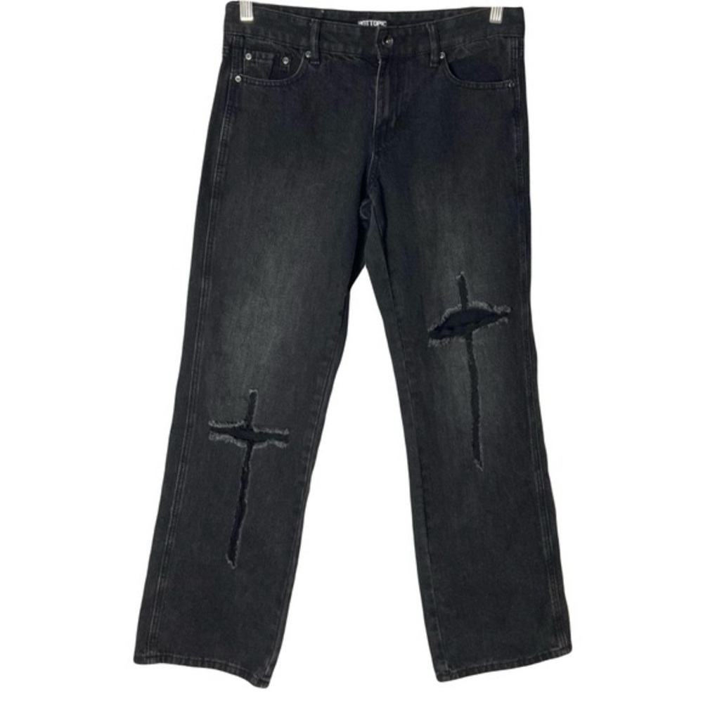 Nwot Hot Topic Cross Jeans Mens 30x32 Distressed Grunge Punk Rock Y2K Goth Edgy